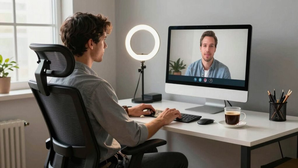 ergonomic setup for video calls