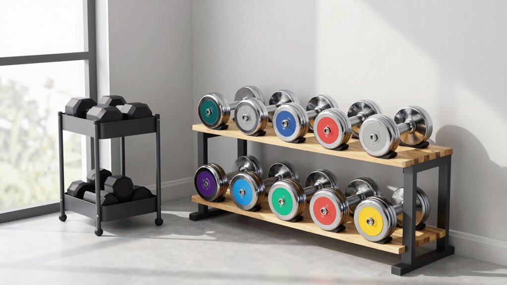 smart adjustable dumbbell organization